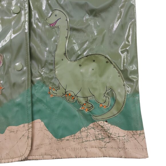 Kidorable Dinosaur Raincoat Kids 4/5 Green Spikes and Volcano All-Weather Snaps - Picture 5 of 12